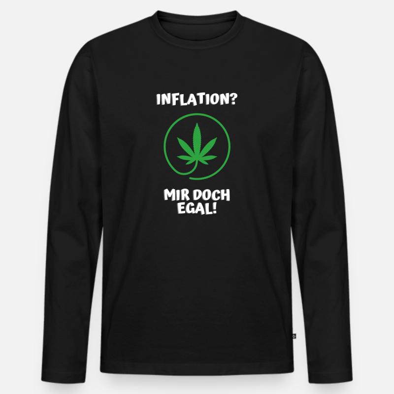 Inflation? Mir doch egal - Männer Premium Bio Langarmshirt - Schwarz