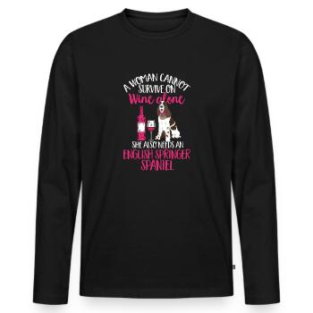 Chien d’épagneul Springer anglais - T-shirt manches longues Premium bio Homme - noir - Devant - Nico (187cm)