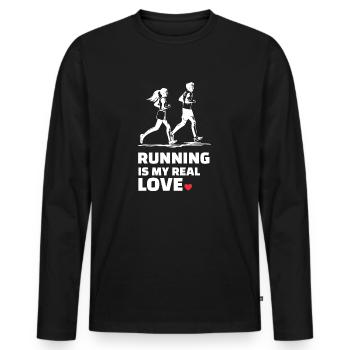 Ich Liebe Rennen - Männer Premium Bio Langarmshirt - Schwarz - Vorne - Nico (187cm)