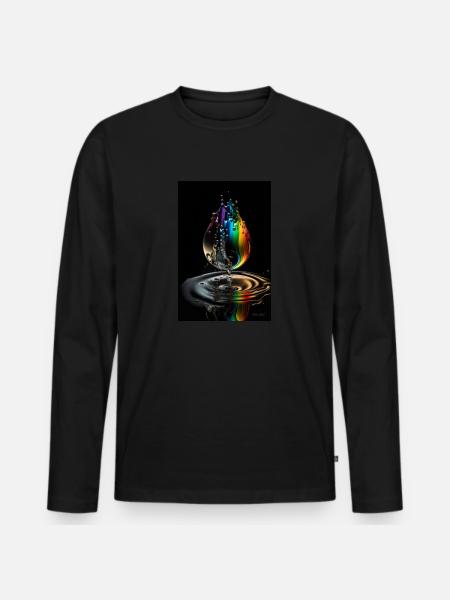 Drop rainbow 3 - Men's Premium Organic Long Sleeve Shirt - black