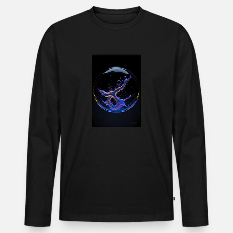 Kaos in einer Blase neon1 - Männer Premium Bio Langarmshirt - Schwarz