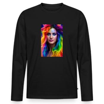 Néon Beauté 1 - T-shirt manches longues Premium bio Homme - noir - Devant - Nico (187cm)