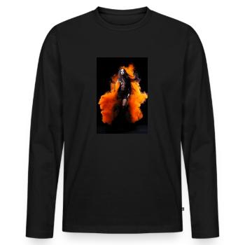 Orange Beauté 2 - T-shirt manches longues Premium bio Homme - noir - Devant - Nico (187cm)