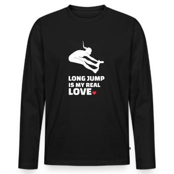 Ich Liebe Weitsprung - Männer Premium Bio Langarmshirt - Schwarz - Vorne - Nico (187cm)
