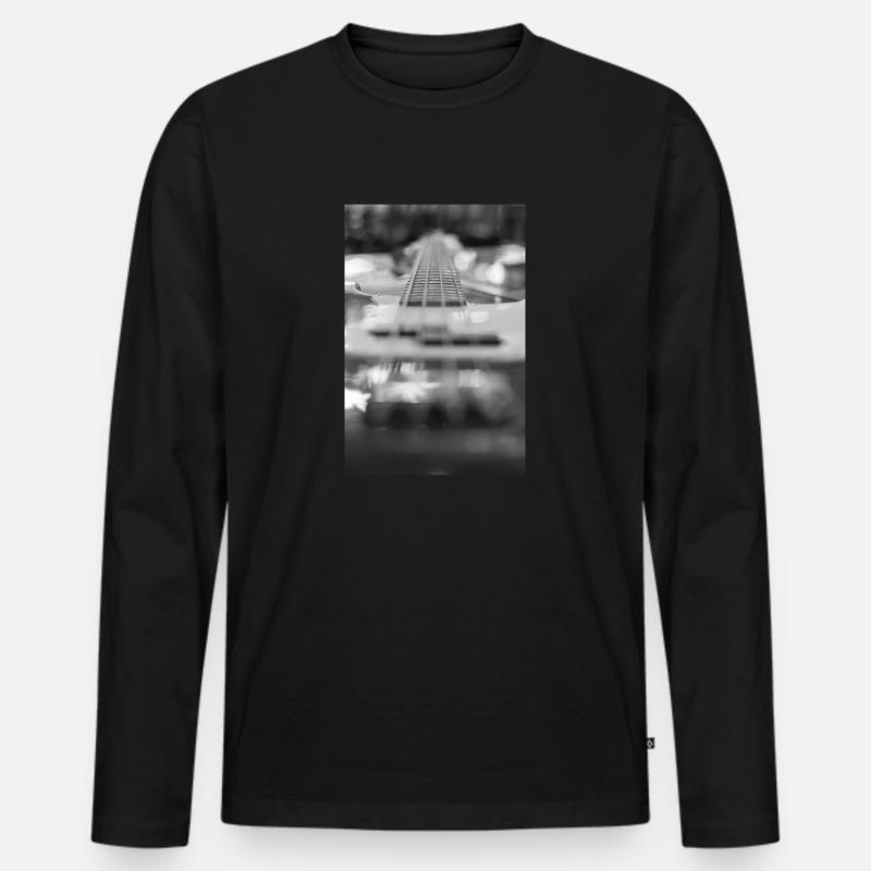 Gitarre - Männer Premium Bio Langarmshirt - Schwarz