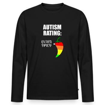 Évaluation de l’autisme - T-shirt manches longues Premium bio Homme - noir - Devant - Nico (187cm)