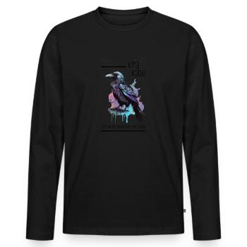 Rabe Kra Kaw Ich Bin Der Herrscher Der Lüfte - Männer Premium Bio Langarmshirt - Schwarz - Vorne - Nico (187cm)
