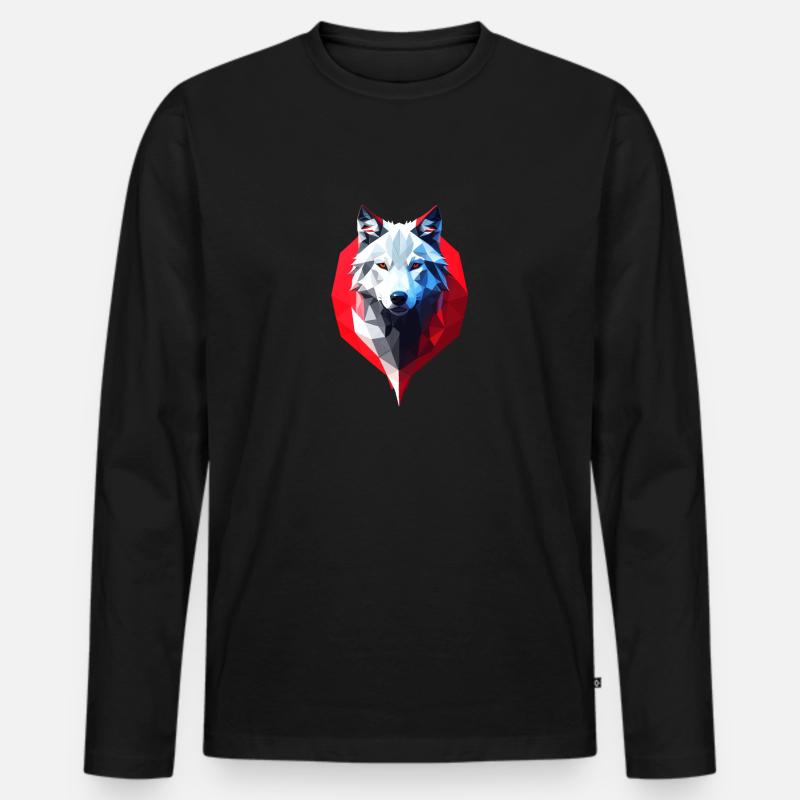 Wolf #1 - Männer Premium Bio Langarmshirt - Schwarz