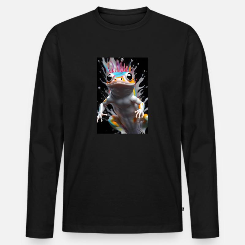 Salamander #2 - Männer Premium Bio Langarmshirt - Schwarz