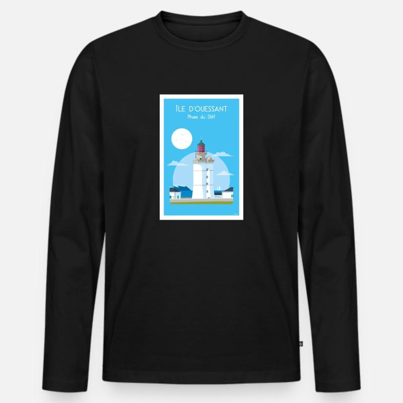STEIFER LEUCHTTURM - Männer Premium Bio Langarmshirt - Schwarz