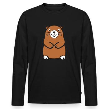 Simple Marmotte - T-shirt manches longues Premium bio Homme - noir - Devant - Nico (187cm)