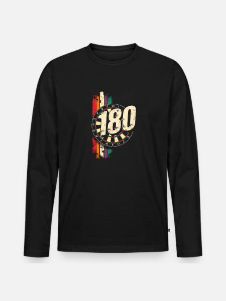 Darts 180 Dartboard Triple Dart Dartpfeil - Männer Premium Bio Langarmshirt - Schwarz
