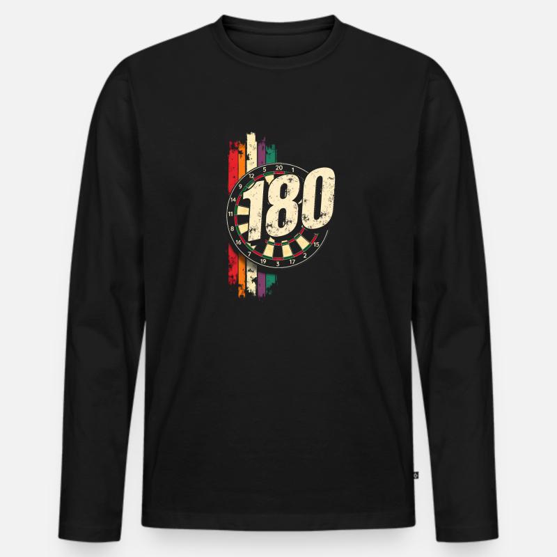 Darts 180 Dartboard Triple Dart Dartpfeil - Männer Premium Bio Langarmshirt - Schwarz