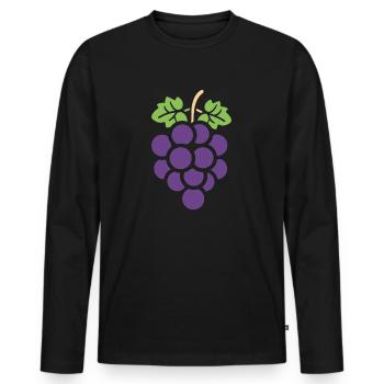 Raisin - T-shirt manches longues Premium bio Homme - noir - Devant - Nico (187cm)