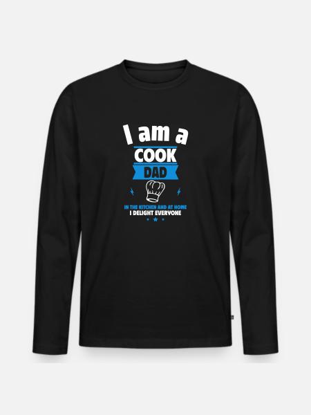Dad Cook, Father's Day Gift - Men's Premium Organic Long Sleeve Shirt - black
