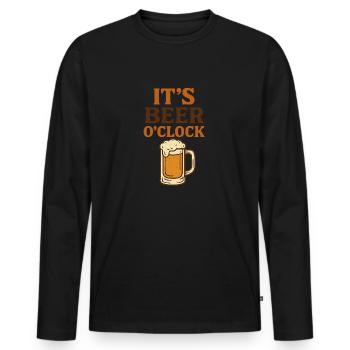 It's Beer O'Clock Männertag, Vatertag, Himmelfahrt - Männer Premium Bio Langarmshirt - Schwarz - Vorne - Nico (187cm)
