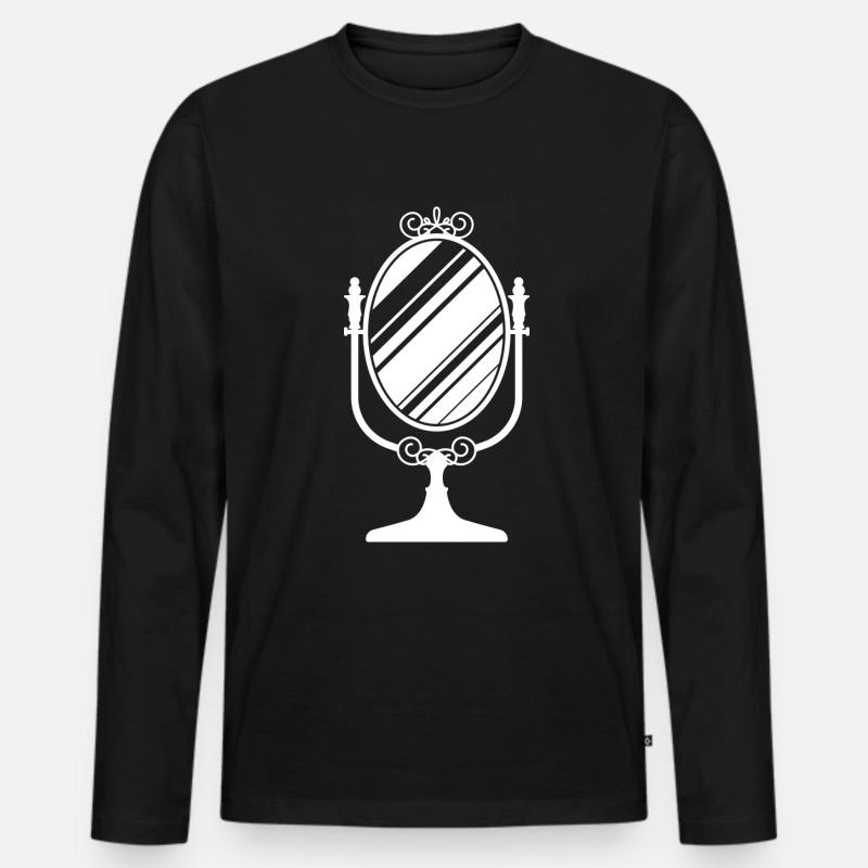 Spiegel Symbol - Männer Premium Bio Langarmshirt - Schwarz