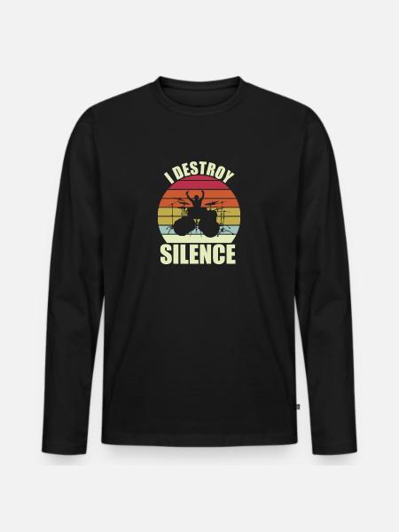 Drums, Drum, Music, Instrument - Men's Premium Organic Long Sleeve Shirt - black