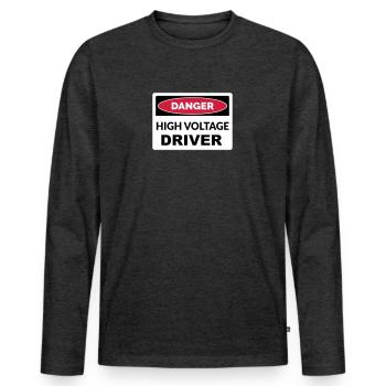 HIGH VOLTAGE Driver - Men's Premium Organic Long Sleeve Shirt - heather anthracite - Front - Nico (187cm)