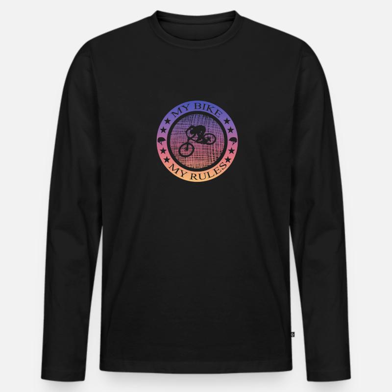 Fahrrad, biken, Bmx, Mtb - Männer Premium Bio Langarmshirt - Schwarz