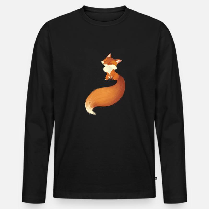 Fuchs - Männer Premium Bio Langarmshirt - Schwarz