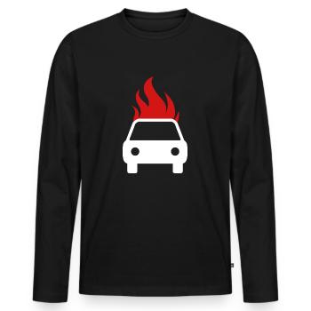 Brennendes Auto 2 - Männer Premium Bio Langarmshirt - Schwarz - Vorne - Nico (187cm)