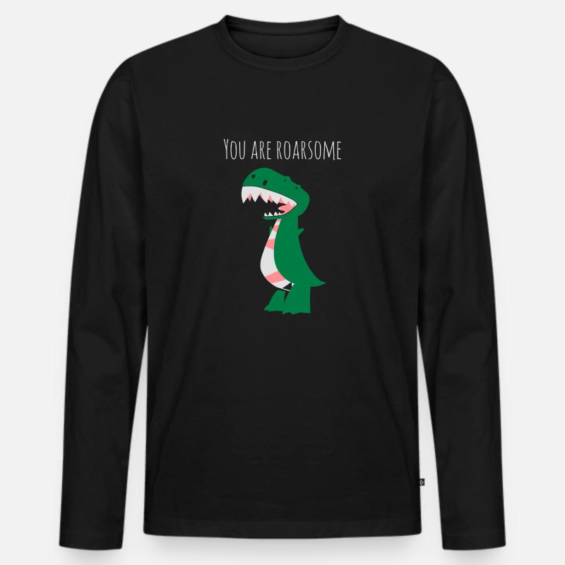 Trex Spruch - Männer Premium Bio Langarmshirt - Schwarz