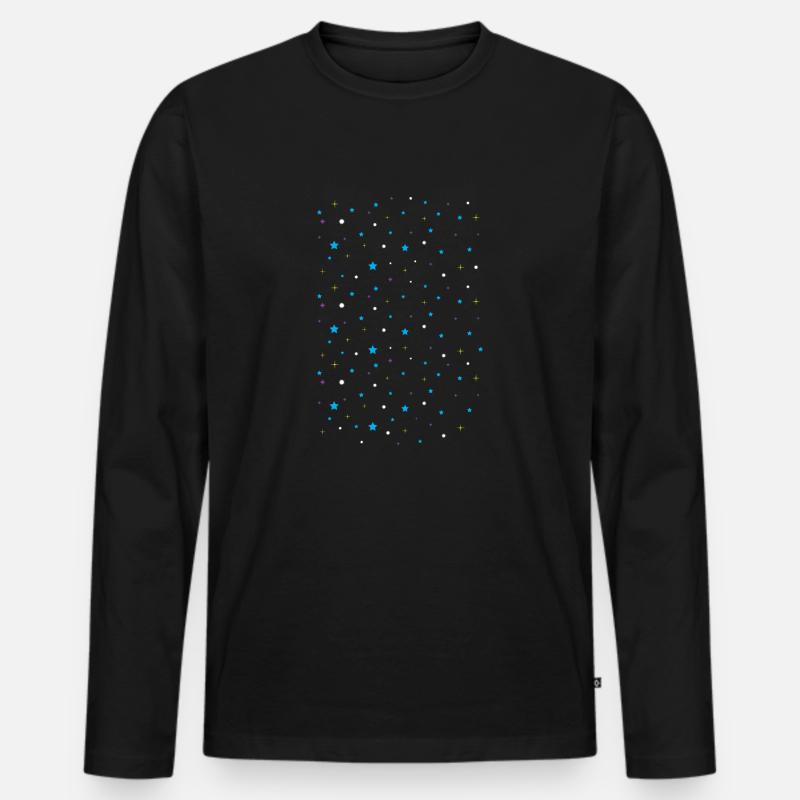 sternenhimmel - Männer Premium Bio Langarmshirt - Schwarz