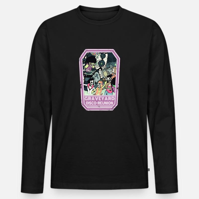 Graveyard reunion - Männer Premium Bio Langarmshirt - Schwarz