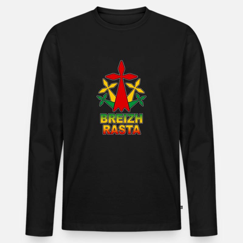 breizh rasta - Männer Premium Bio Langarmshirt - Schwarz