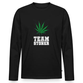 Team Stoner vintage white - Männer Premium Bio Langarmshirt - Schwarz - Vorne - Nico (187cm)