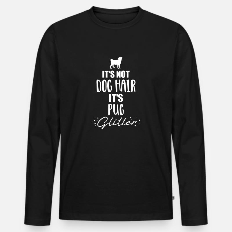 Mops - Männer Premium Bio Langarmshirt - Schwarz
