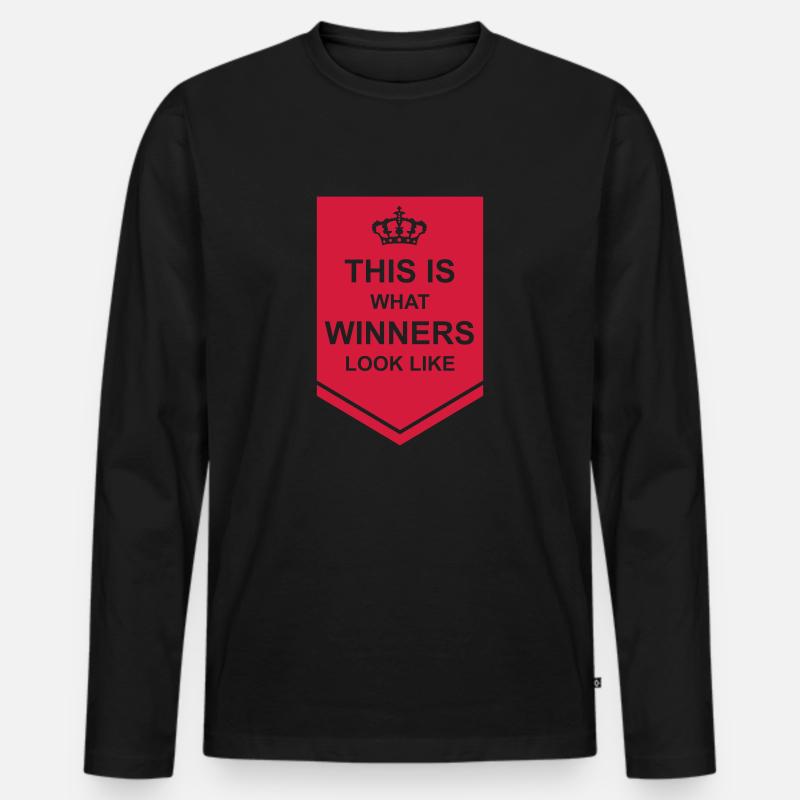 What Winners Look Like - Männer Premium Bio Langarmshirt - Schwarz