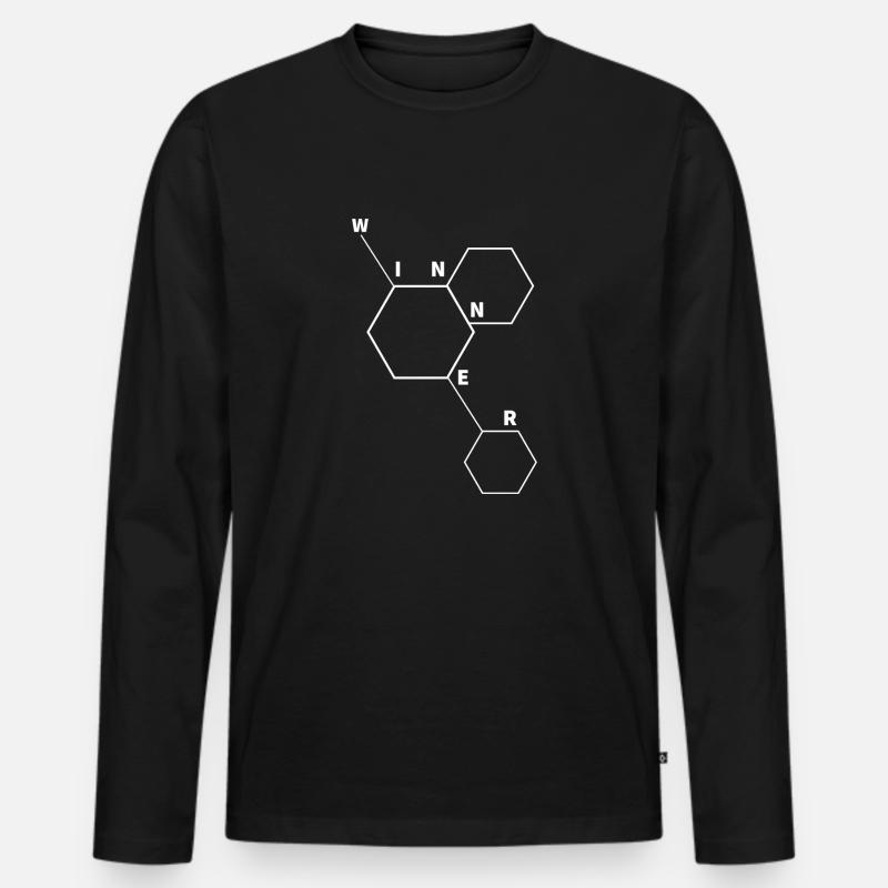 Winner-Molekül - Männer Premium Bio Langarmshirt - Schwarz