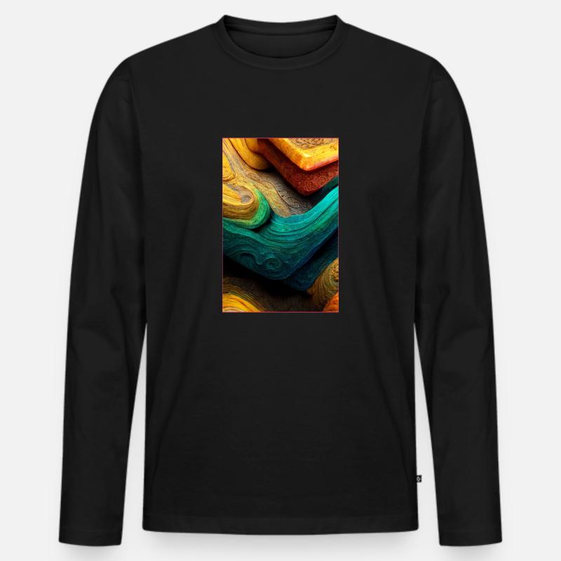 Abstract 3D Surface Background - Männer Premium Bio Langarmshirt - Schwarz