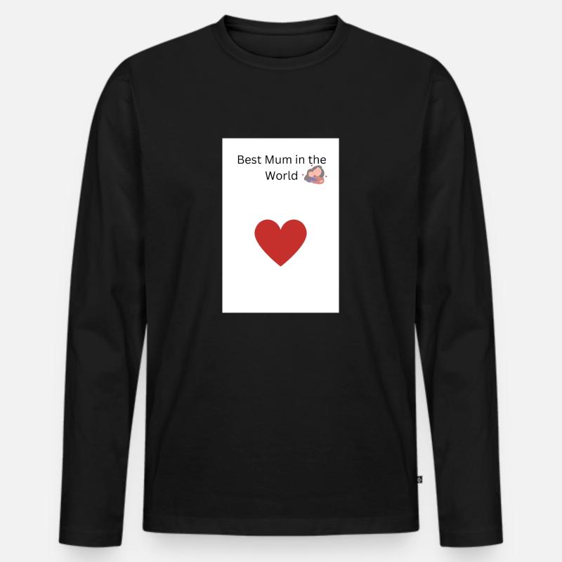 mum - Männer Premium Bio Langarmshirt - Schwarz