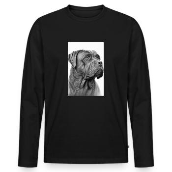 Cane Corso Italiano Hund Zeichnung - Männer Premium Bio Langarmshirt - Schwarz - Vorne - Nico (187cm)