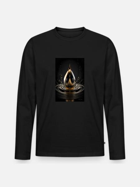 Drop chrome 2 - Men's Premium Organic Long Sleeve Shirt - black