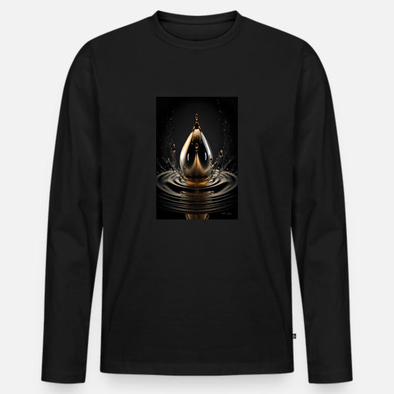 Tropfen chrome 2 - Männer Premium Bio Langarmshirt - Schwarz