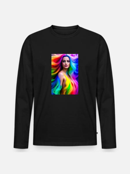 Neon Beauty 4 - Men's Premium Organic Long Sleeve Shirt - black