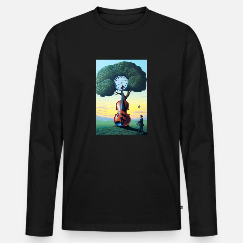 Zeitlose Musik - Männer Premium Bio Langarmshirt - Schwarz