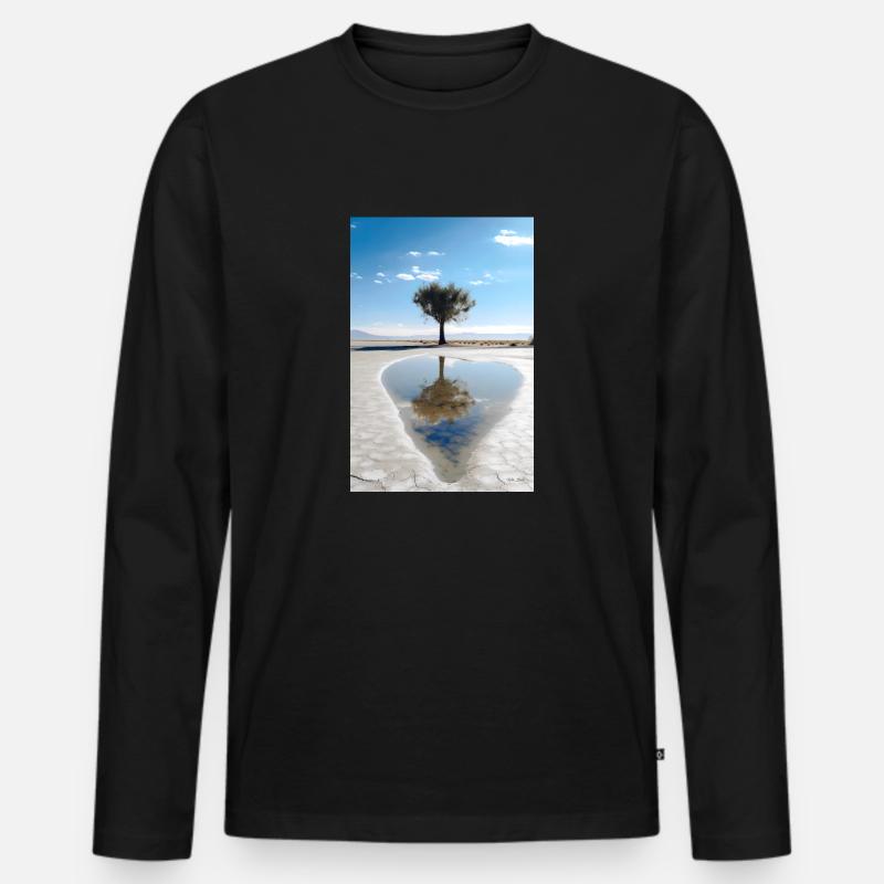 Leben - Männer Premium Bio Langarmshirt - Schwarz