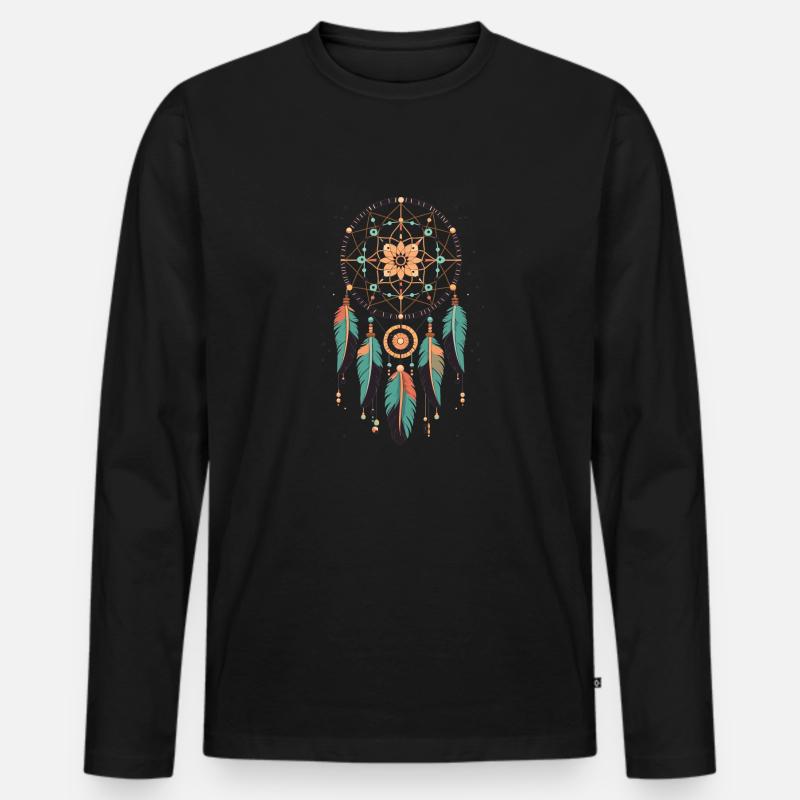 Traumfänger - Männer Premium Bio Langarmshirt - Schwarz