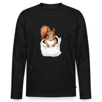 Boog the Squirrel - Men's Premium Organic Long Sleeve Shirt - black - Front - Nico (187cm)