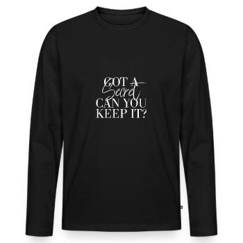 Vous avez un secret, pouvez-vous le garder ? - T-shirt manches longues Premium bio Homme - noir - Devant - Nico (187cm)