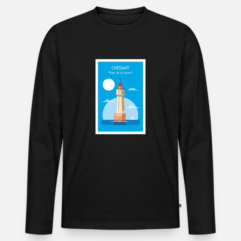 DER LEUCHTTURM VON MARE - Männer Premium Bio Langarmshirt - Schwarz
