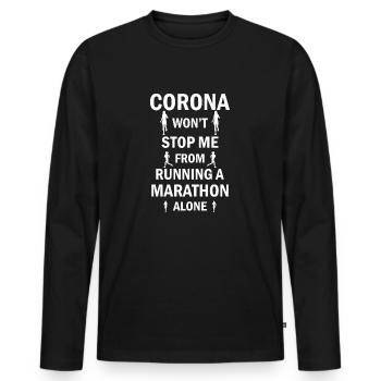 Marathon Running Jogging - Männer Premium Bio Langarmshirt - Schwarz - Vorne - Nico (187cm)