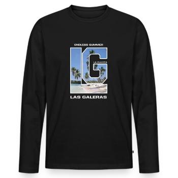 Las Galeras - République dominicaine - T-shirt manches longues Premium bio Homme - noir - Devant - Nico (187cm)