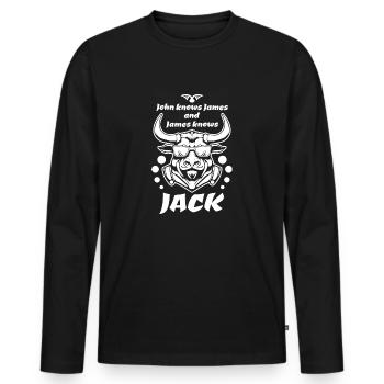Lustiger Spruch James knows Jack Jack weiss nichts - Männer Premium Bio Langarmshirt - Schwarz - Vorne - Nico (187cm)
