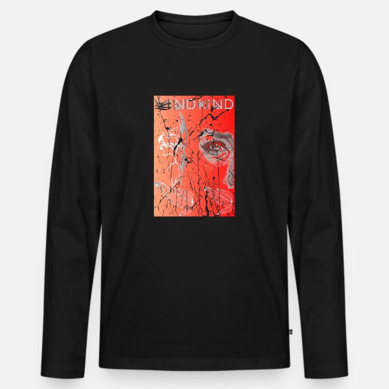 Surreal orange - Männer Premium Bio Langarmshirt - Schwarz
